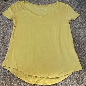 Yellow T shirt Size: S Brand: American Eagle
